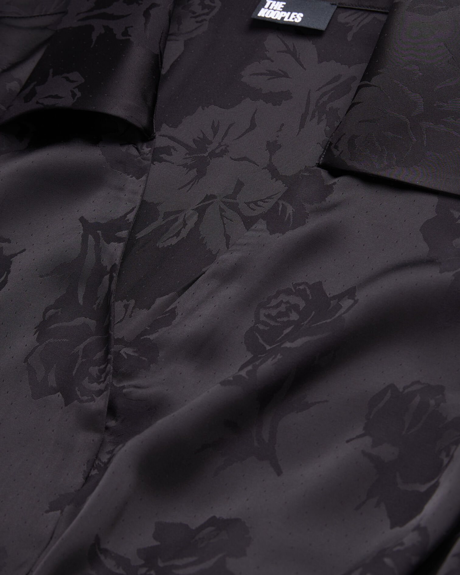 Halblanges schwarzes Kleid mit Blumenmotiv, BLACK, hi-res image number null