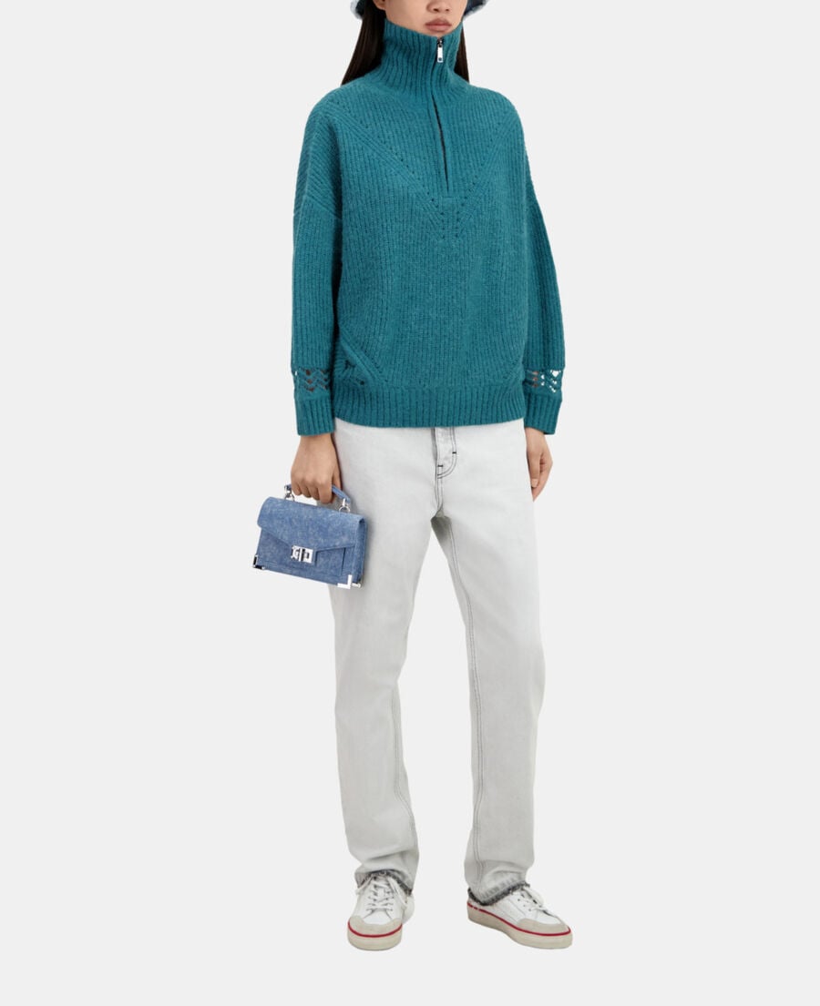 The Kooples FEMME BLUE PETROL pull bleu en laine mélangée