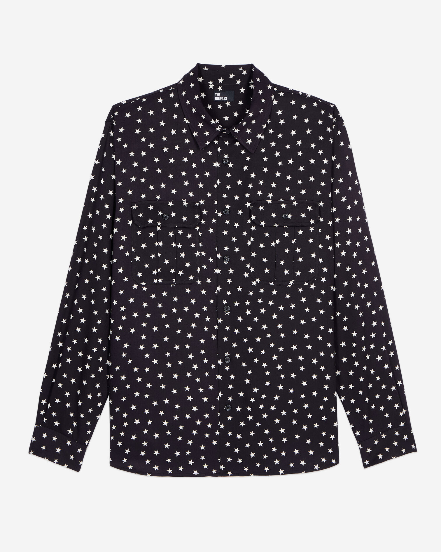 Chemise imprimée étoiles, BLACK WHITE, hi-res image number null