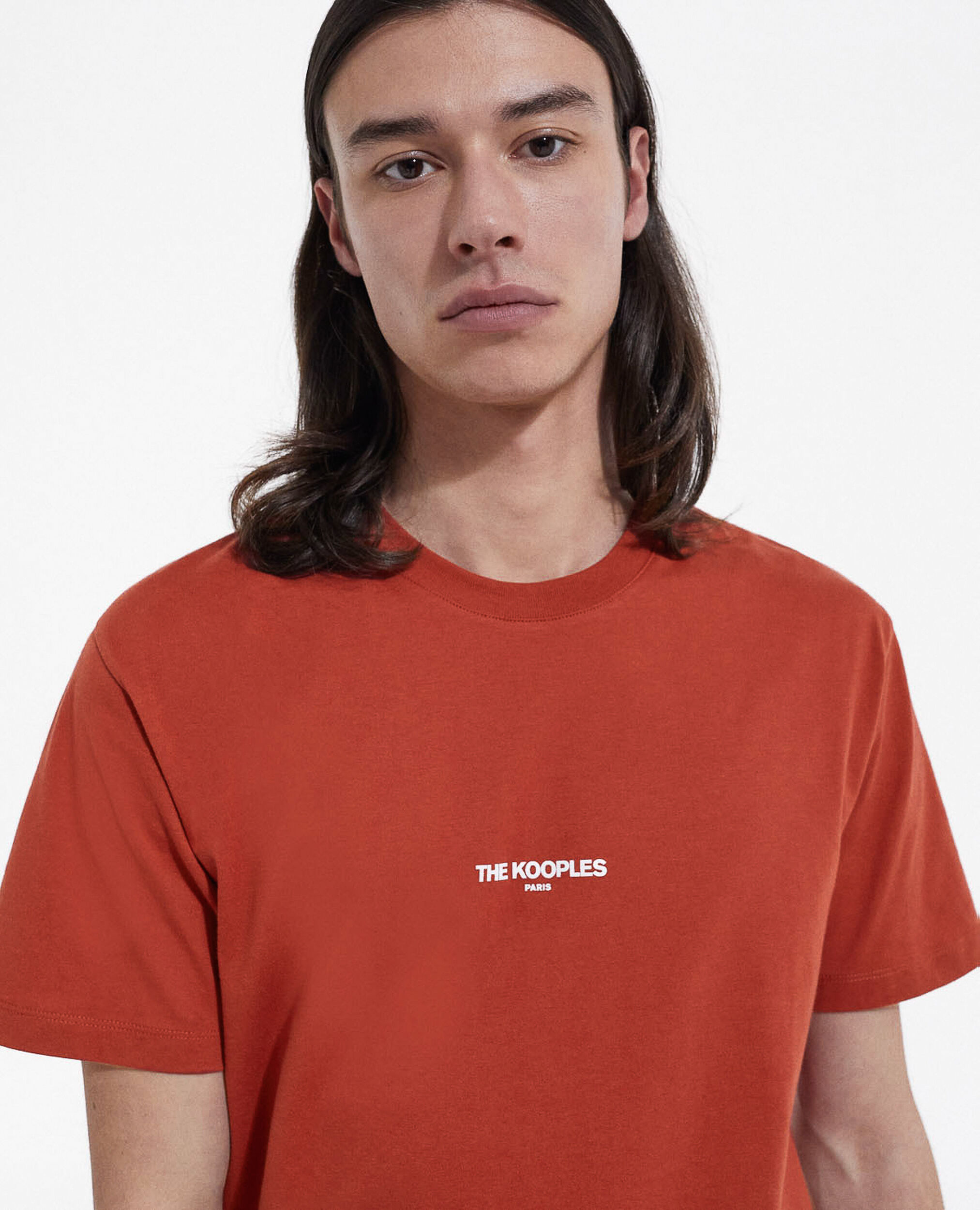T-shirt rouge à petit logo The Kooples, RED, hi-res image number null