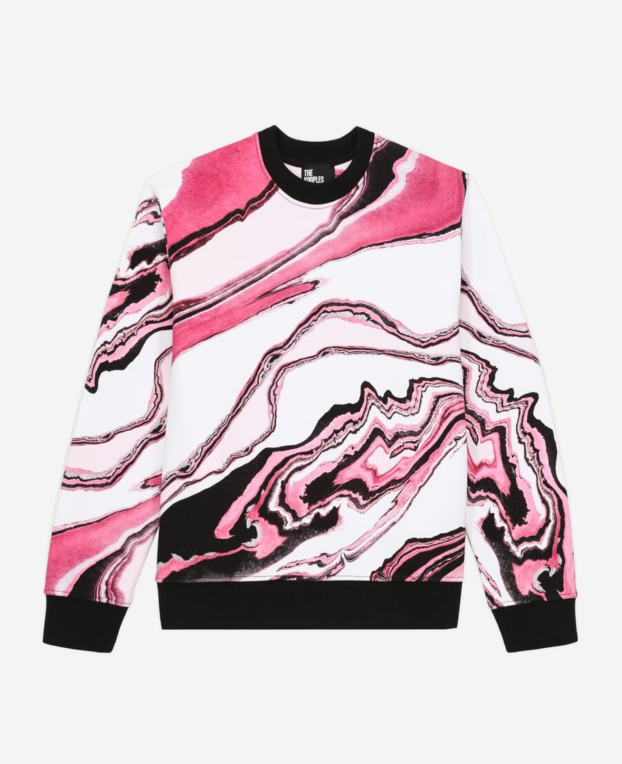 The Kooples WOMEN WHITE PINK printed sweatshirt