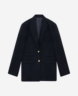 The Kooples FEMME NAVY veste en tweed en laine marine