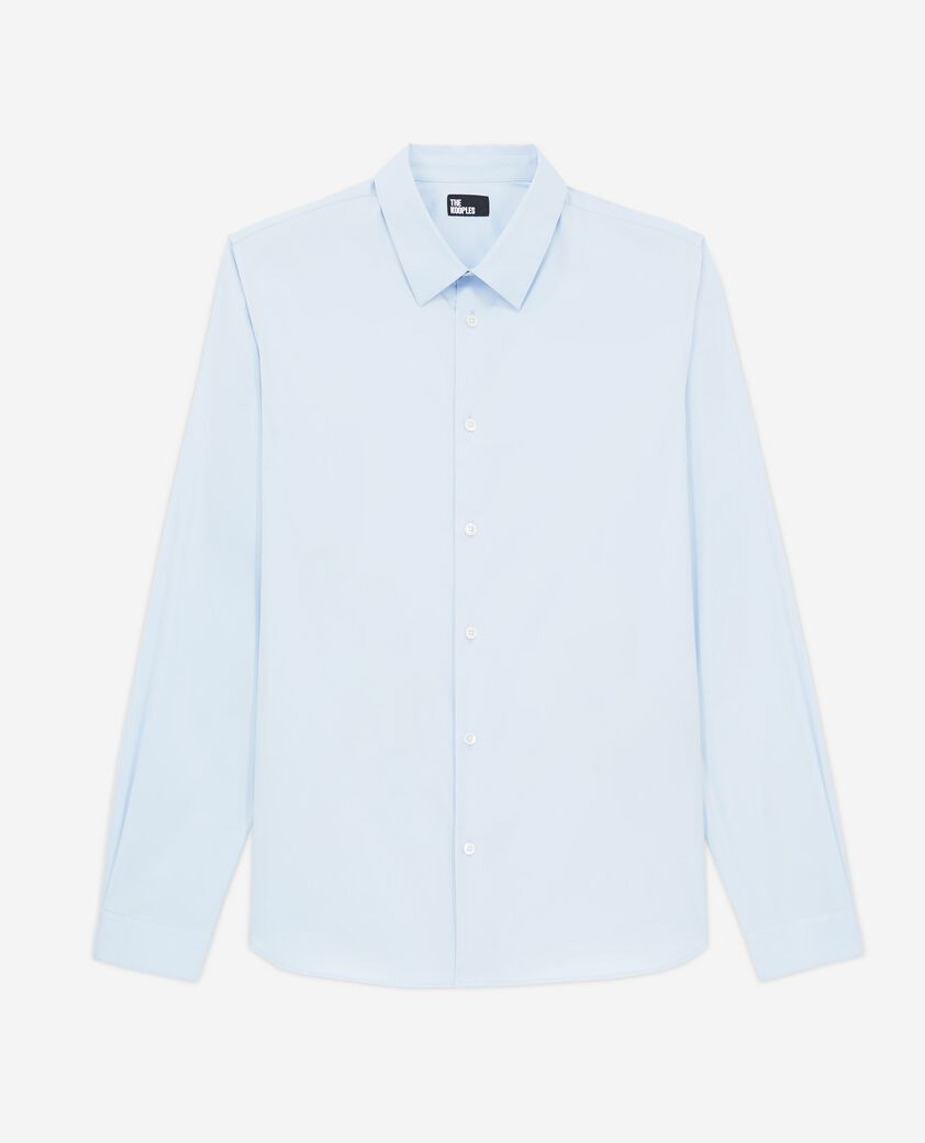 The Kooples HERREN BLUE elegantes, blaues hemd aus popeline