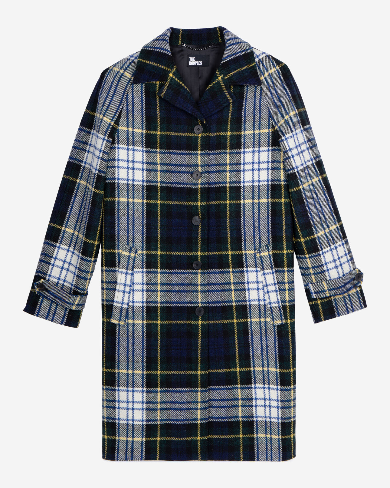 The Kooples FEMME GREEN-WHITE manteau the kooples x harris tweed