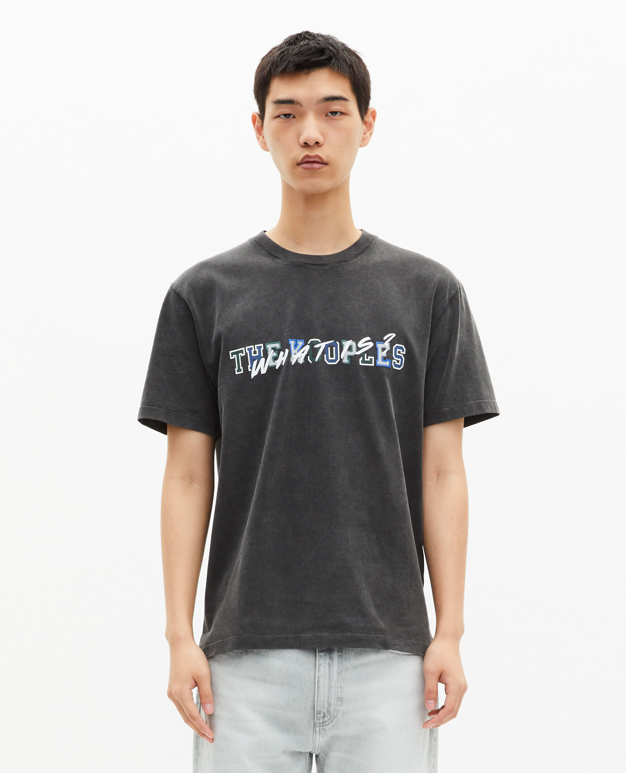 What is black T-shirt, BLACK, hi-res image number null