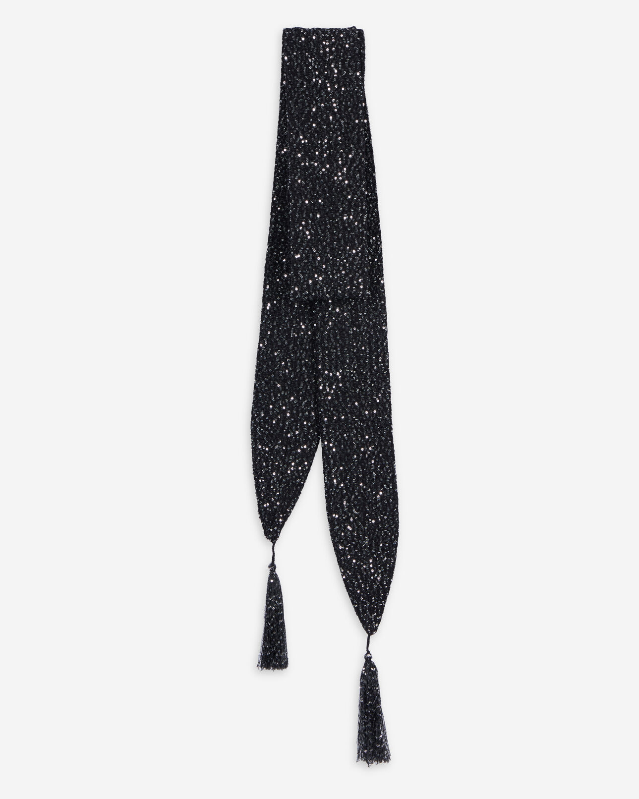 The Kooples FEMME BLACK écharpe fine à sequins en maille noire