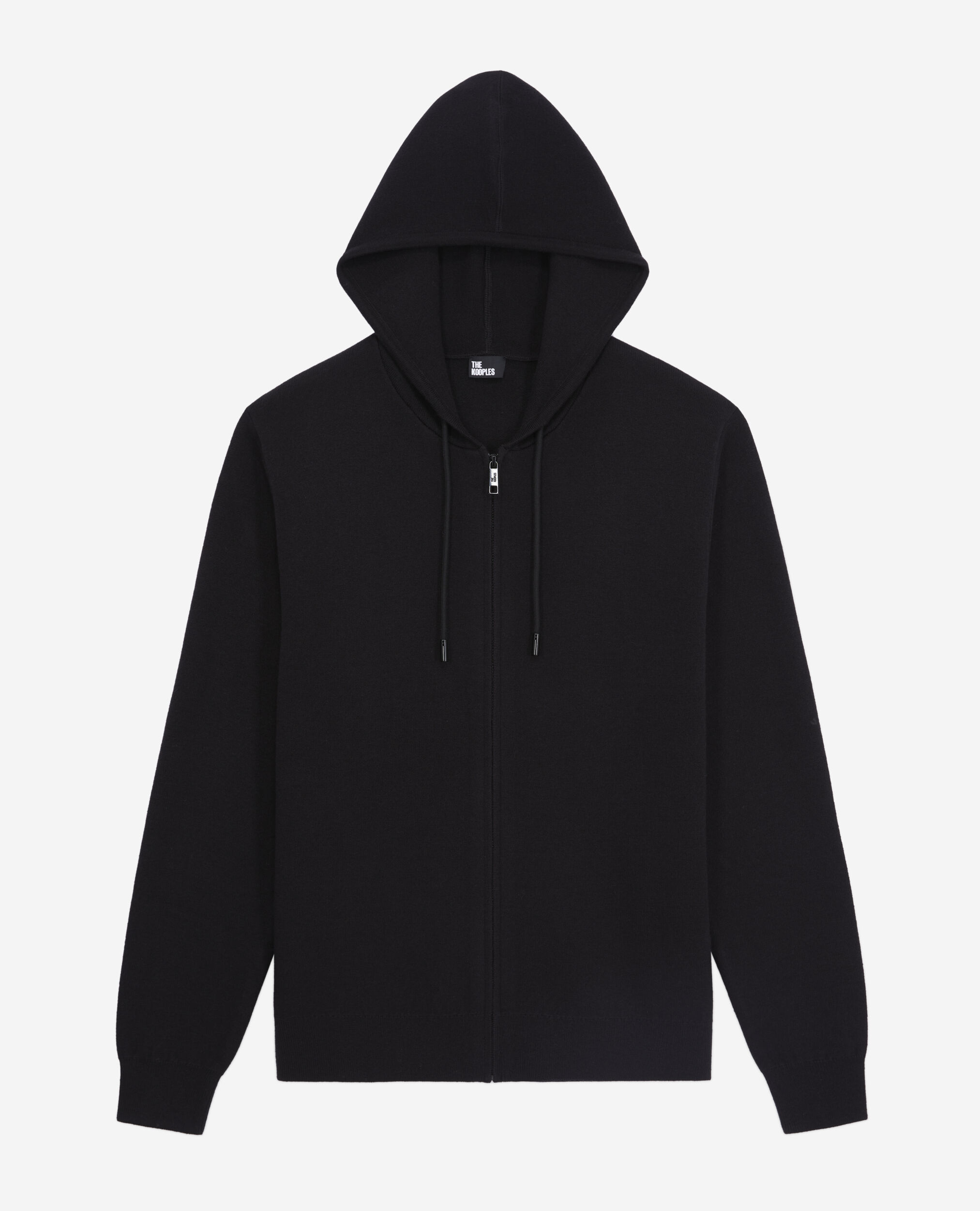 Black wool blend hooded cardigan | The Kooples