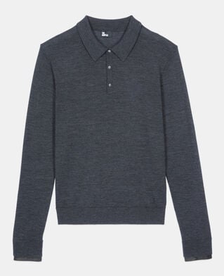 The Kooples MEN ANTHRACITE MELANGE grey wool sweater