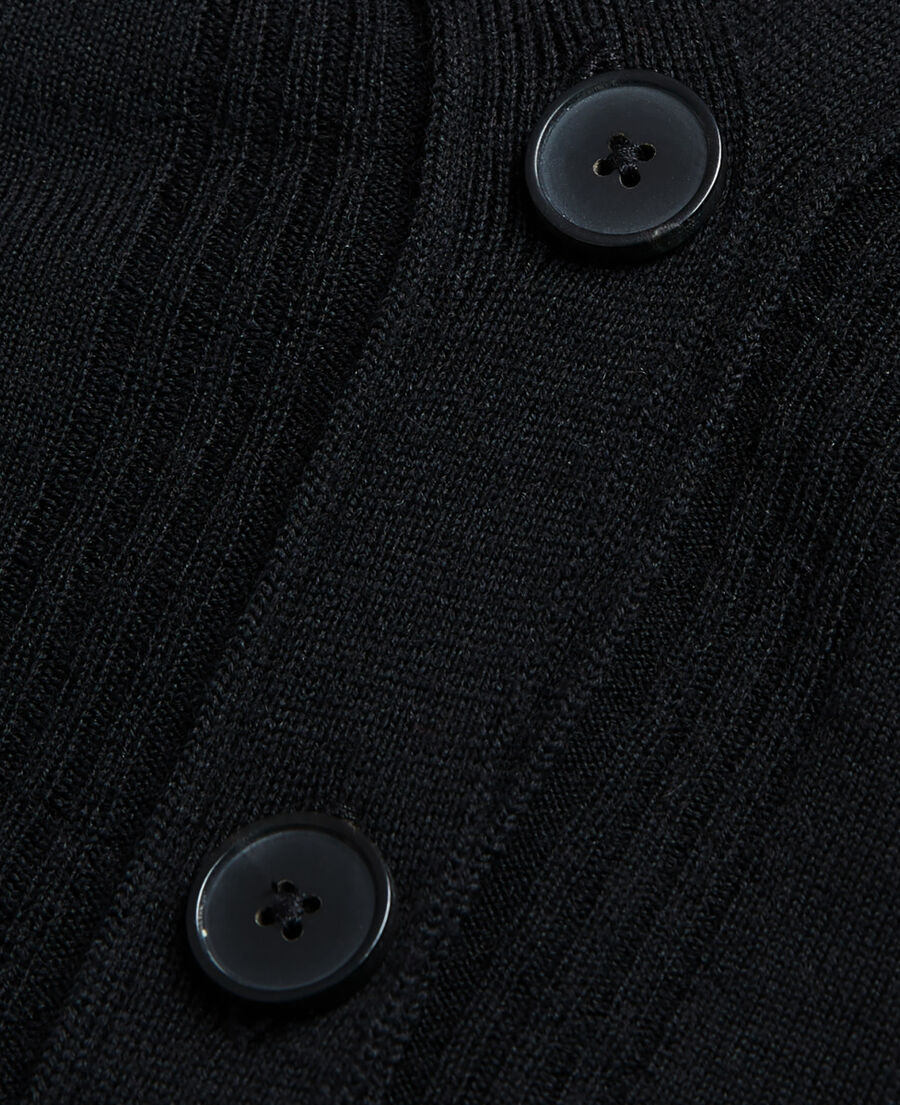 fine black merino cardigan