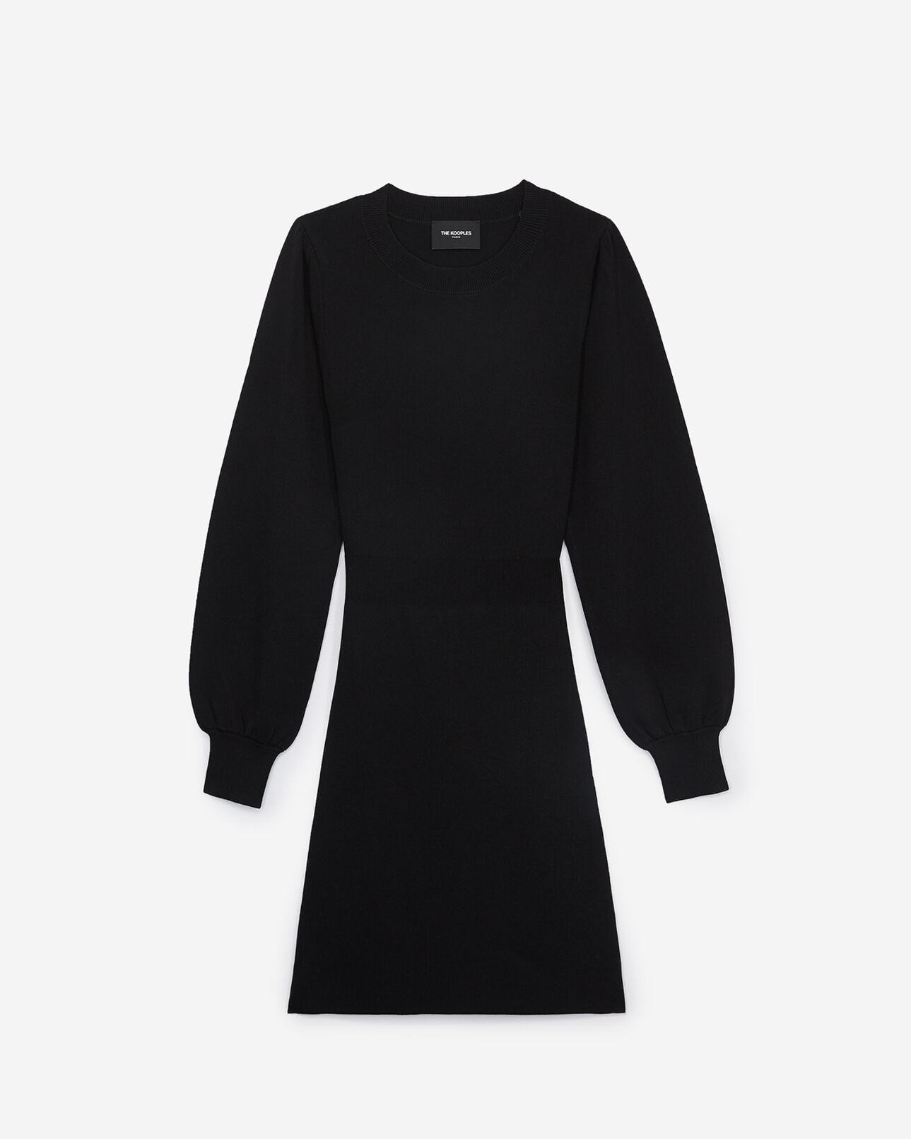 The Kooples MUJER BLACK vestido corto punto negro ajustado