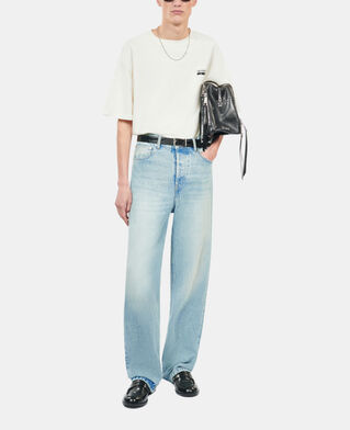 The Kooples HOMME BLUE BLEACHED / NAVY jean large bleu d&eacute;lav&eacute;