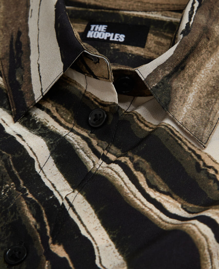 camisa seda estampada