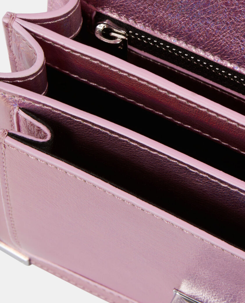 The Kooples WOMEN SWEET PINK emily chain bag in pink iridescent leather