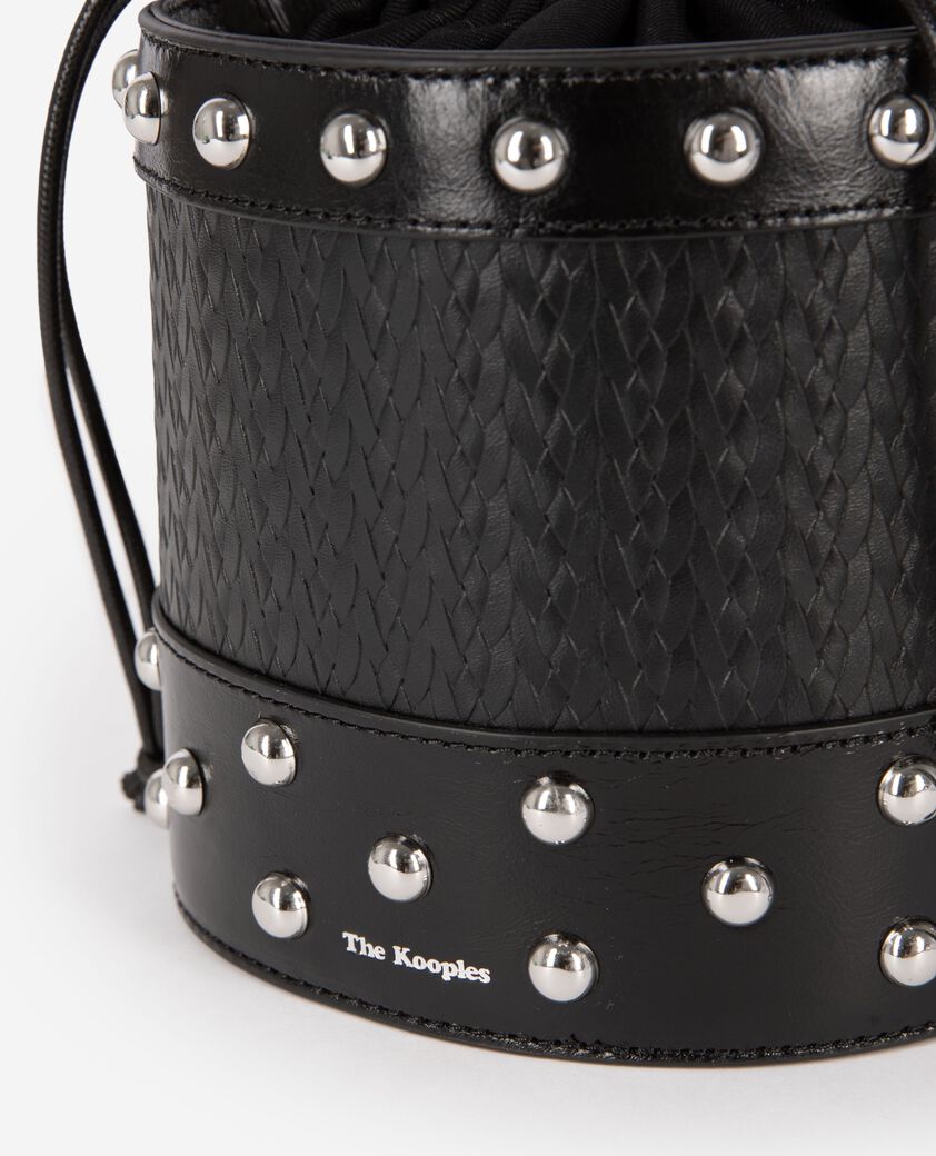 The Kooples FEMME BLACK sac seau à studs noir