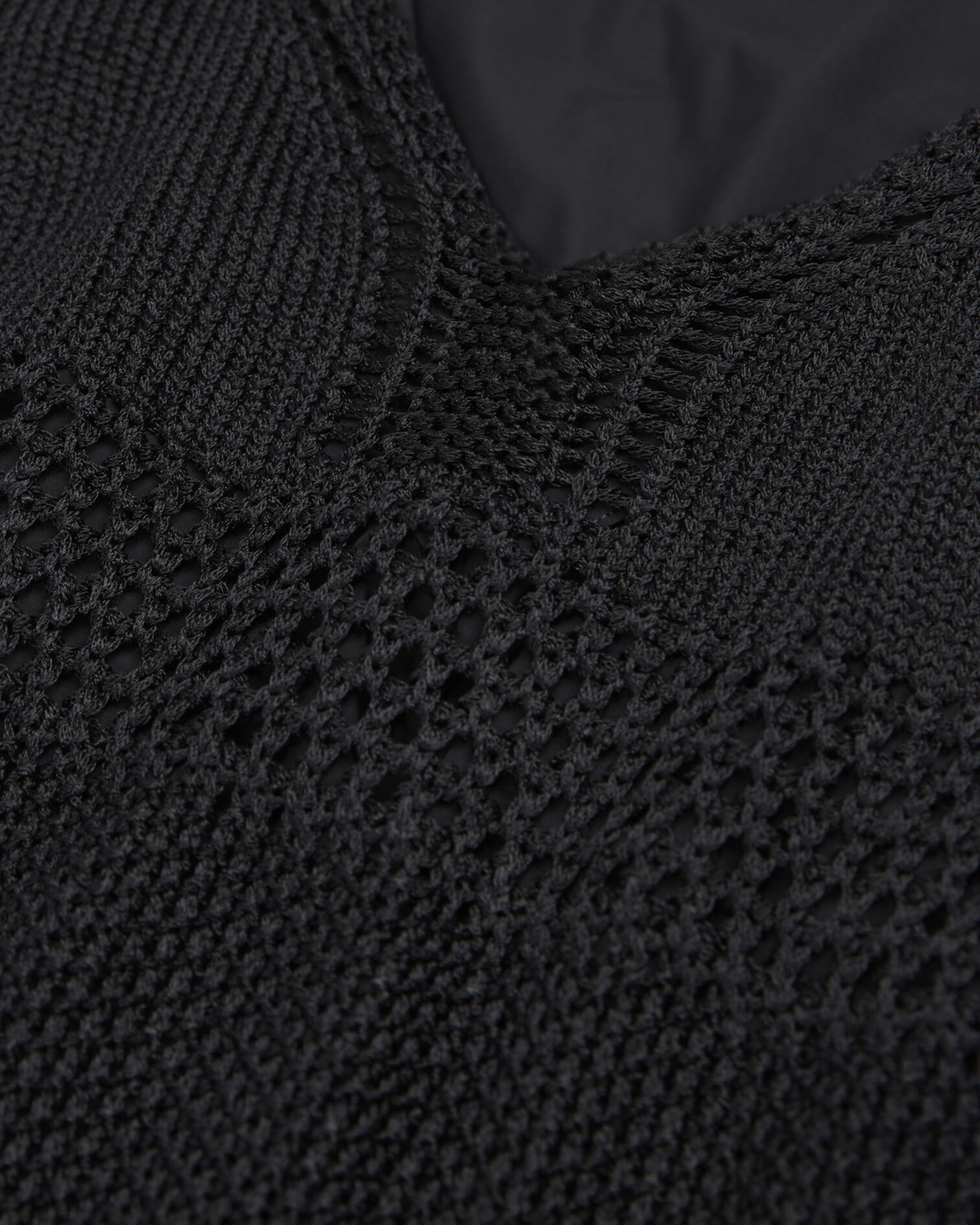 Robe en maille noire longue sans manches, BLACK, hi-res image number null