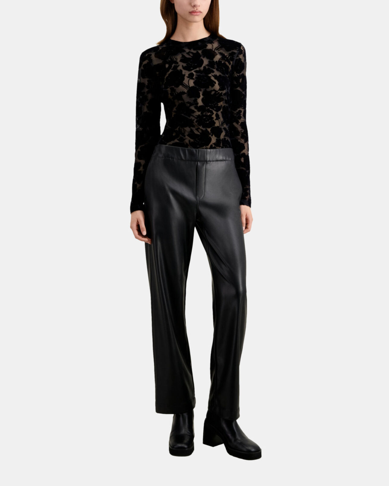 The Kooples DAMEN BLACK schwarze hose in lederoptik