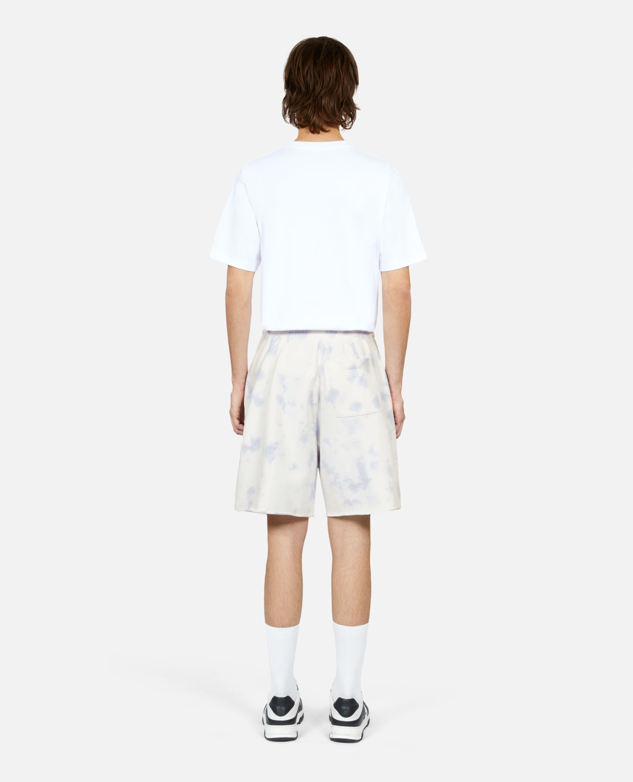Gradient sky blue cotton shorts, LAVENDER, hi-res image number null