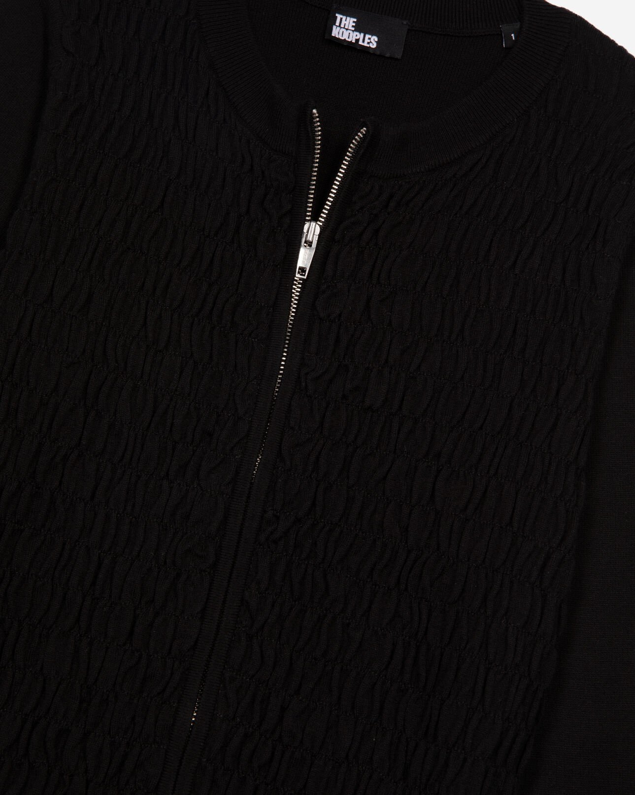 The Kooples WOMEN BLACK black zipped cotton cardigan