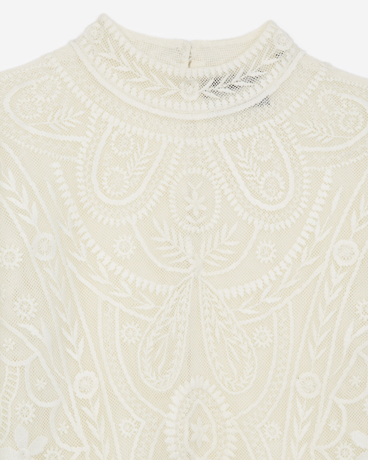 The Kooples WOMEN ECRU ecru lace top with high neck