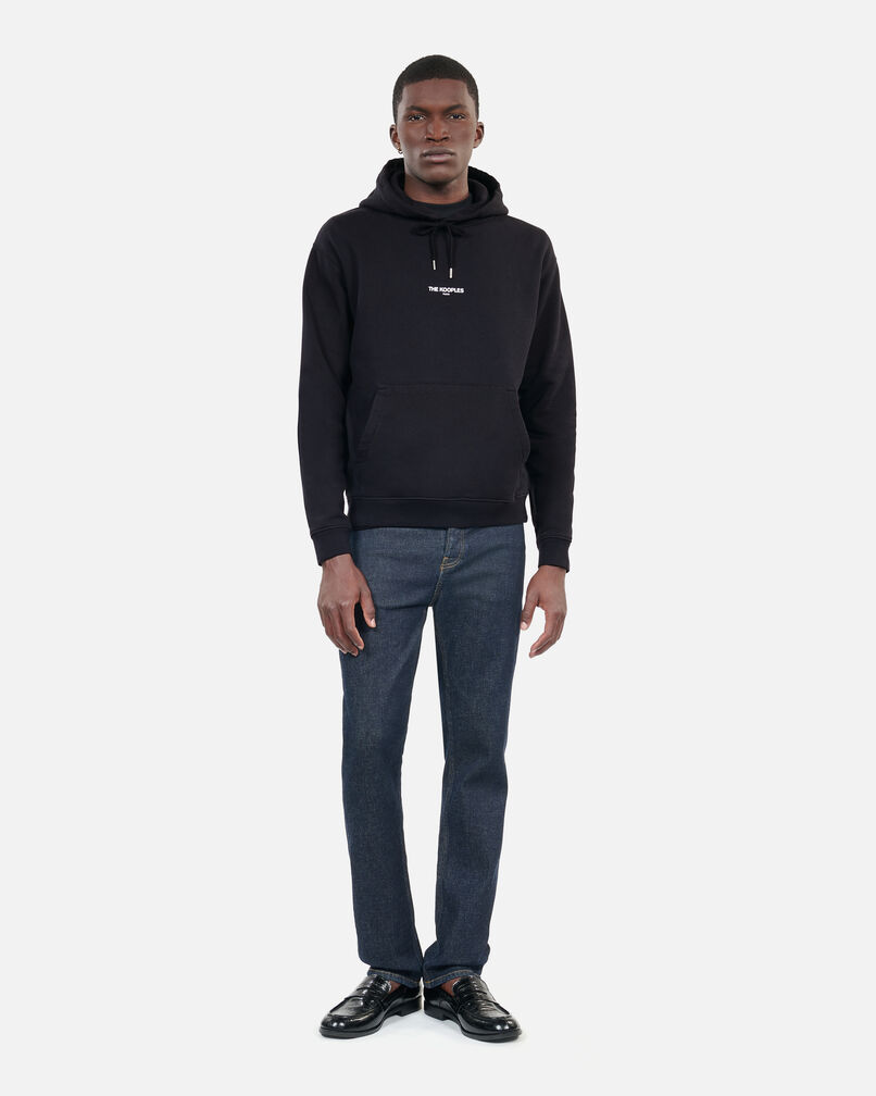 The Kooples HOMME BLACK sweatshirt à capuche logo noir