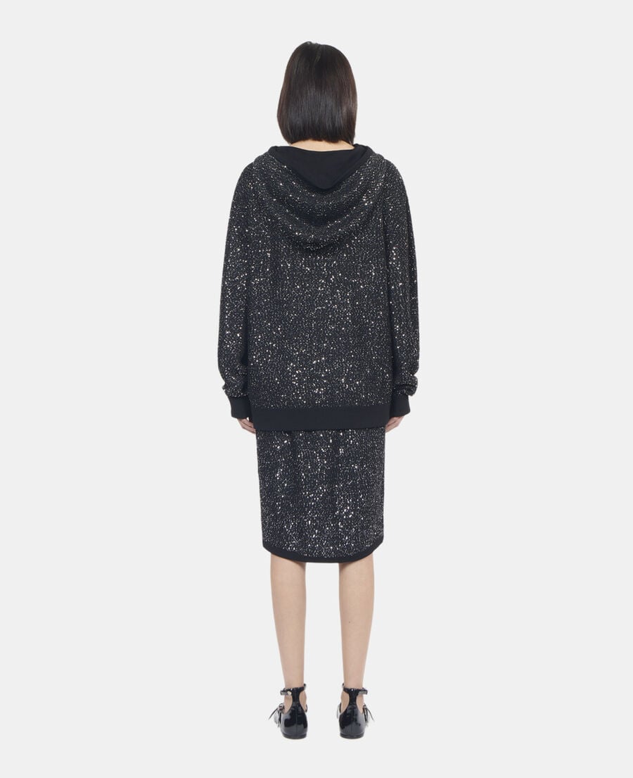 The Kooples MUJER BLACK sudadera lentejuelas punto negro