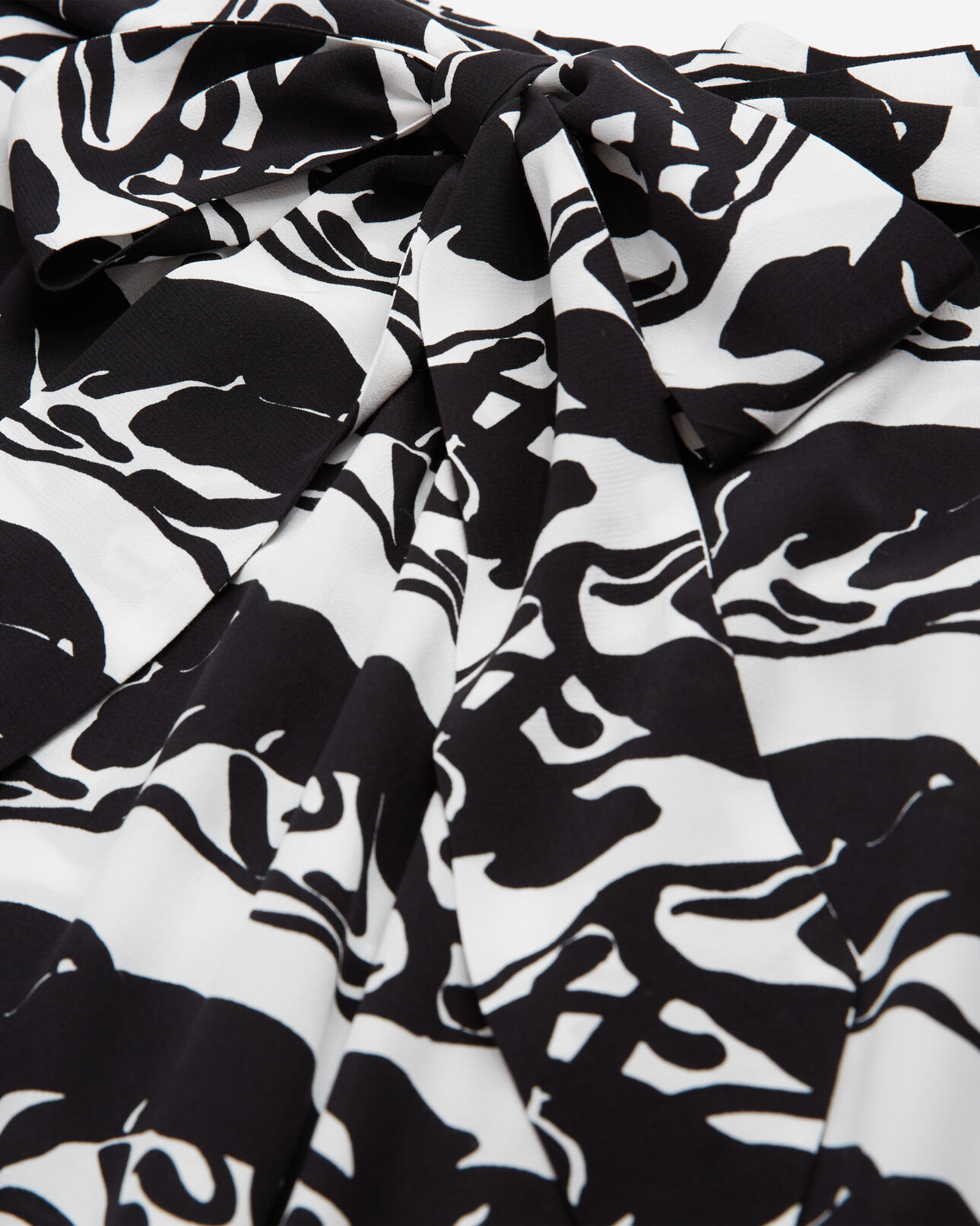 The Kooples WOMEN BLACK / WHITE long printed skirt