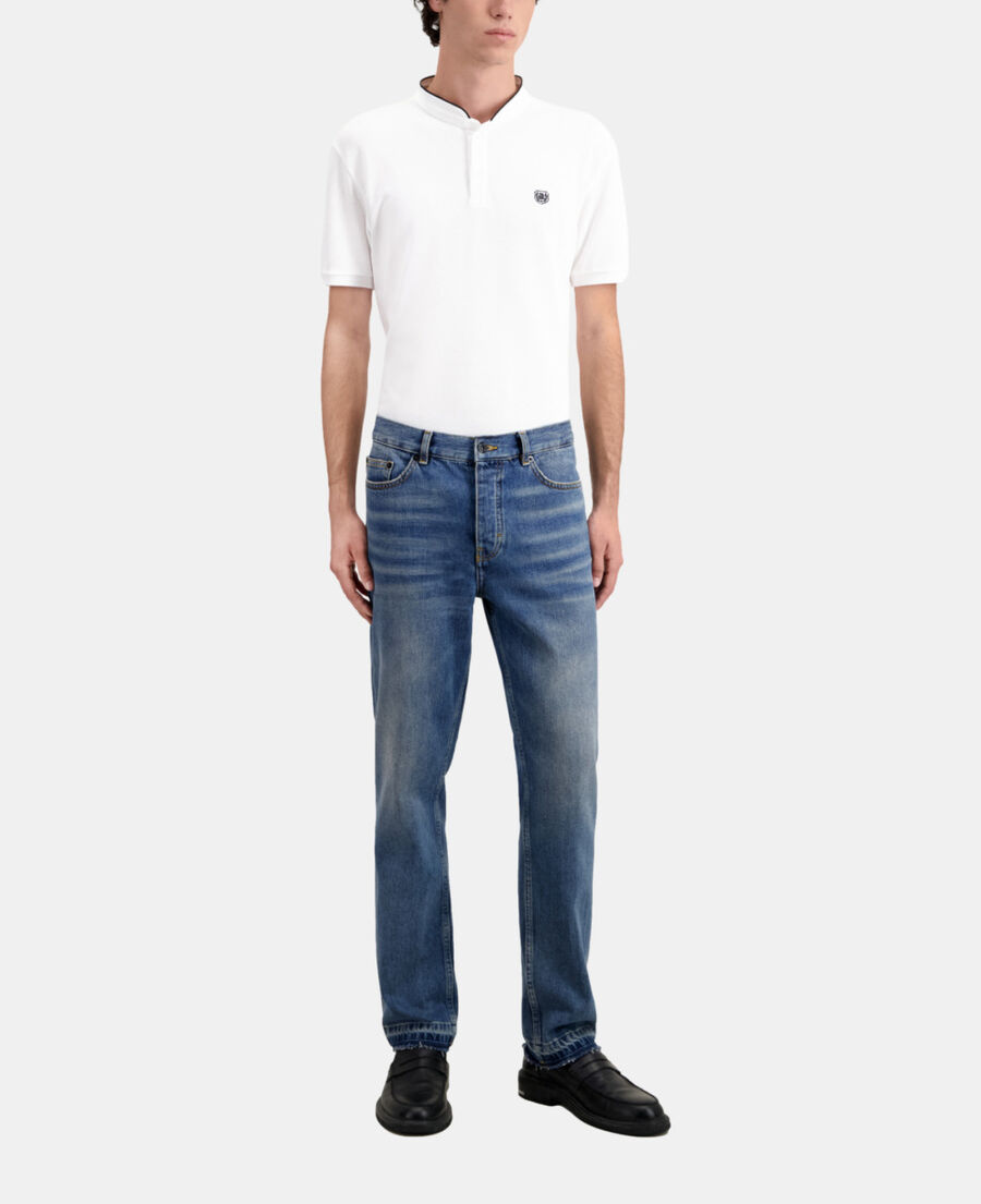 straight blue jeans