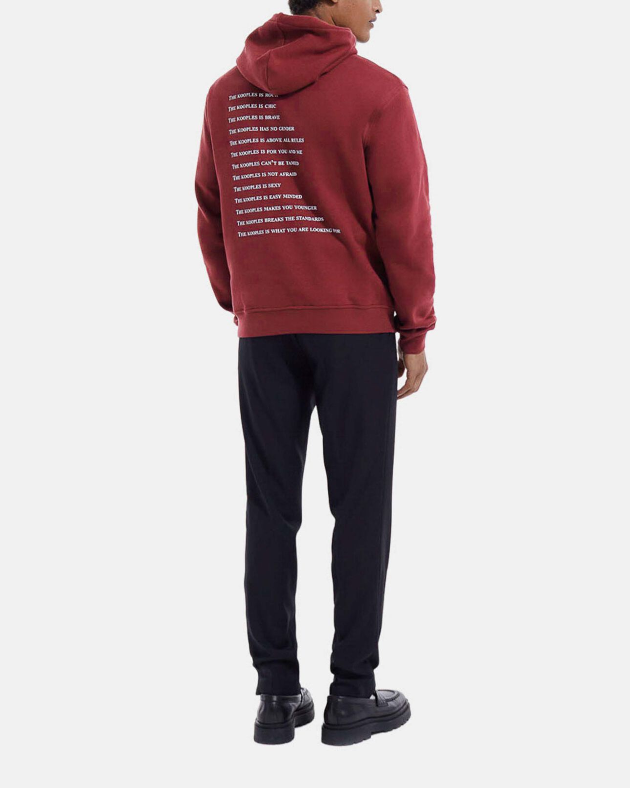 The Kooples HOMME MARRON sweat capuche coton bordeaux imprimé what is