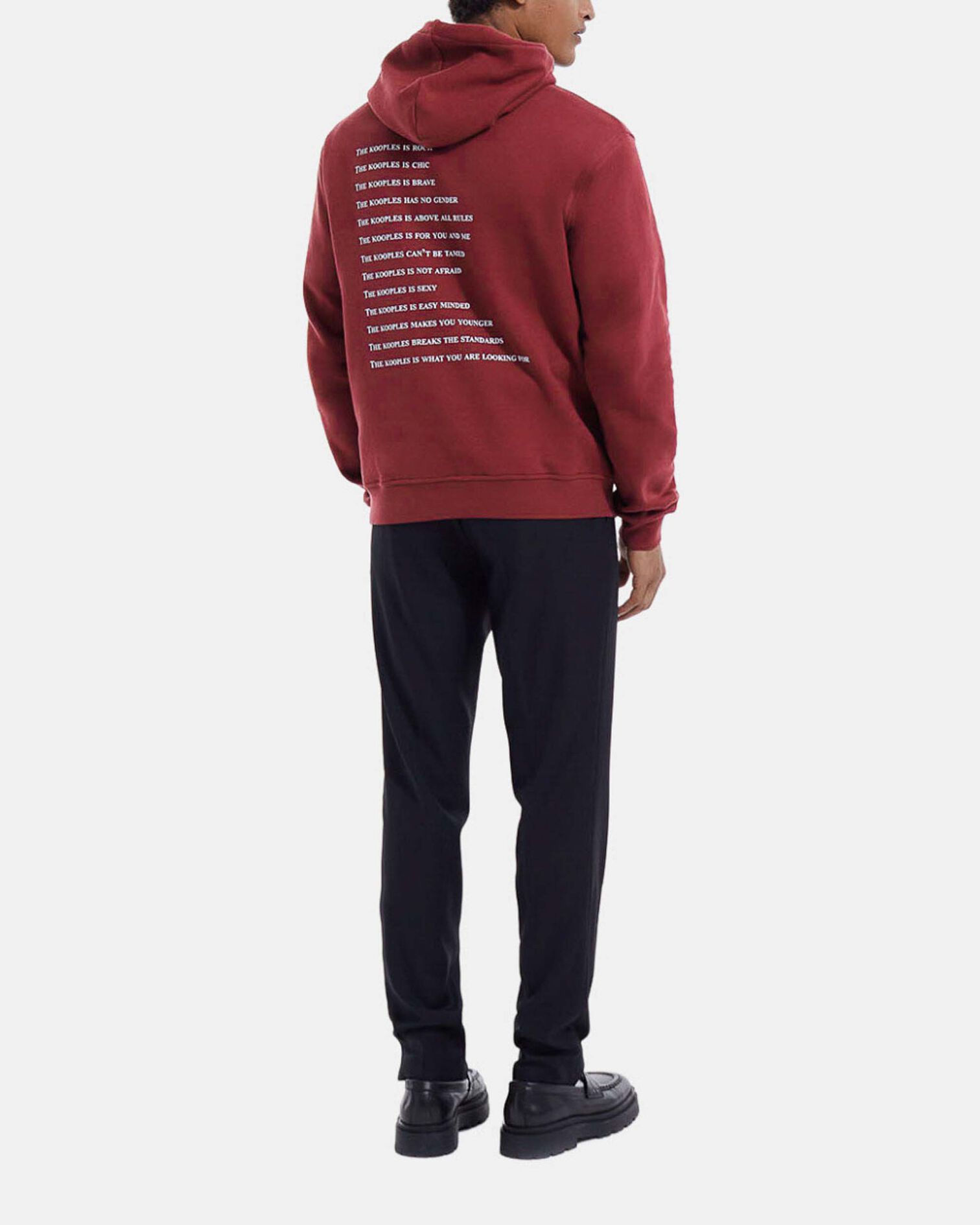Sweat capuche coton bordeaux imprimé what is, MARRON, hi-res image number null