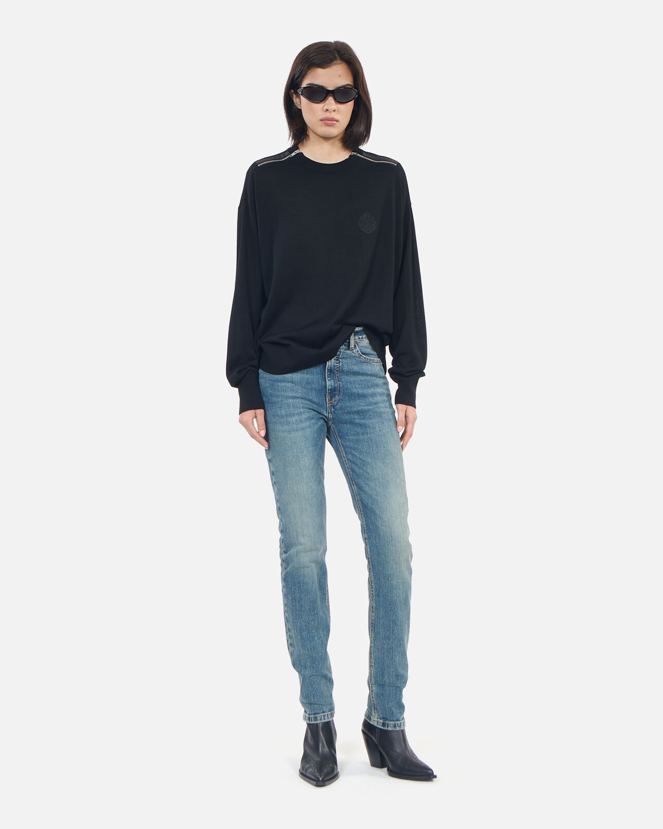 The Kooples WOMEN BLACK black merino wool sweater