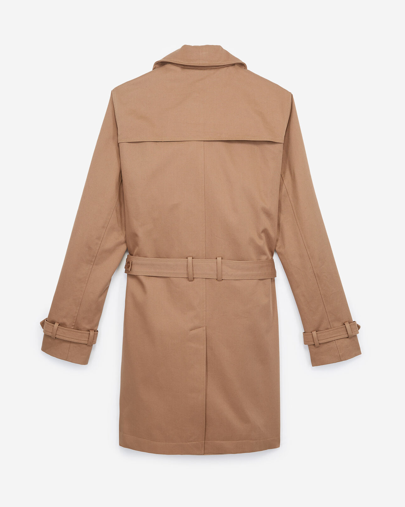 The Kooples MEN BEIGE beige belted double-breasted trench coat