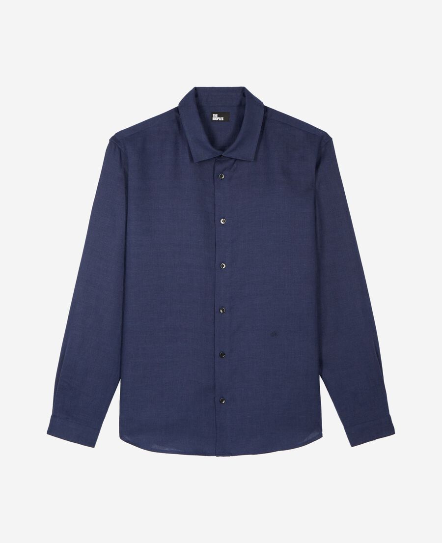 The Kooples HOMME NAVY chemise en lin marine