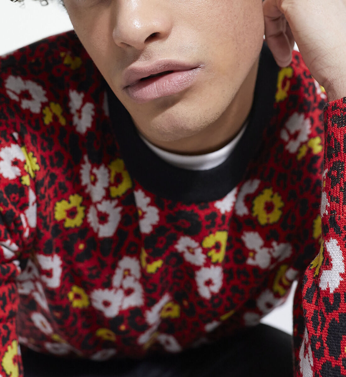 Floral print cheap sweater mens