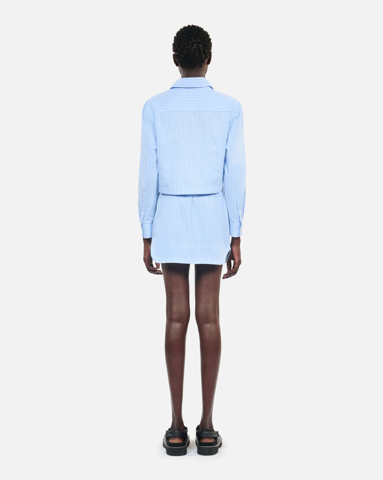 The Kooples WOMEN BLUE WHITE short striped shirt