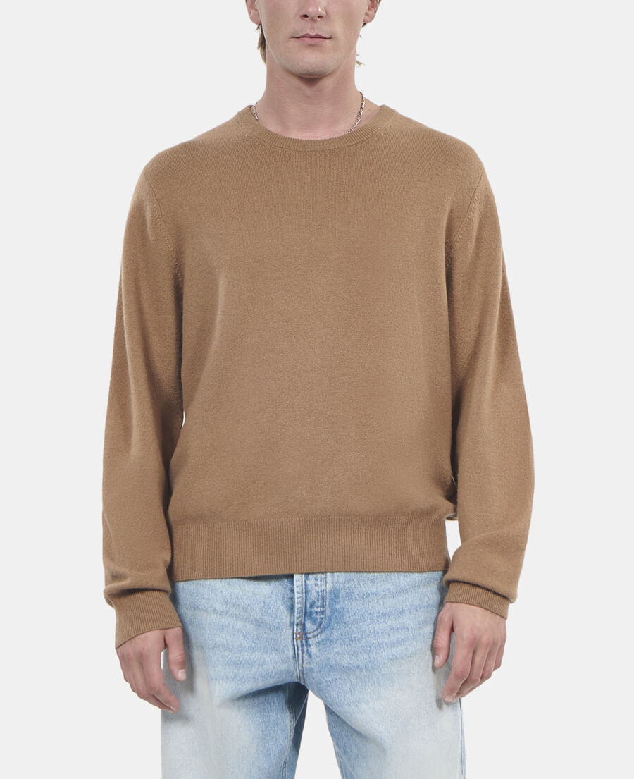 The Kooples HOMME DARK CAMEL pull en cachemire camel