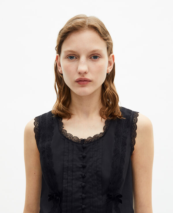 The Kooples WOMEN BLACK black lace top