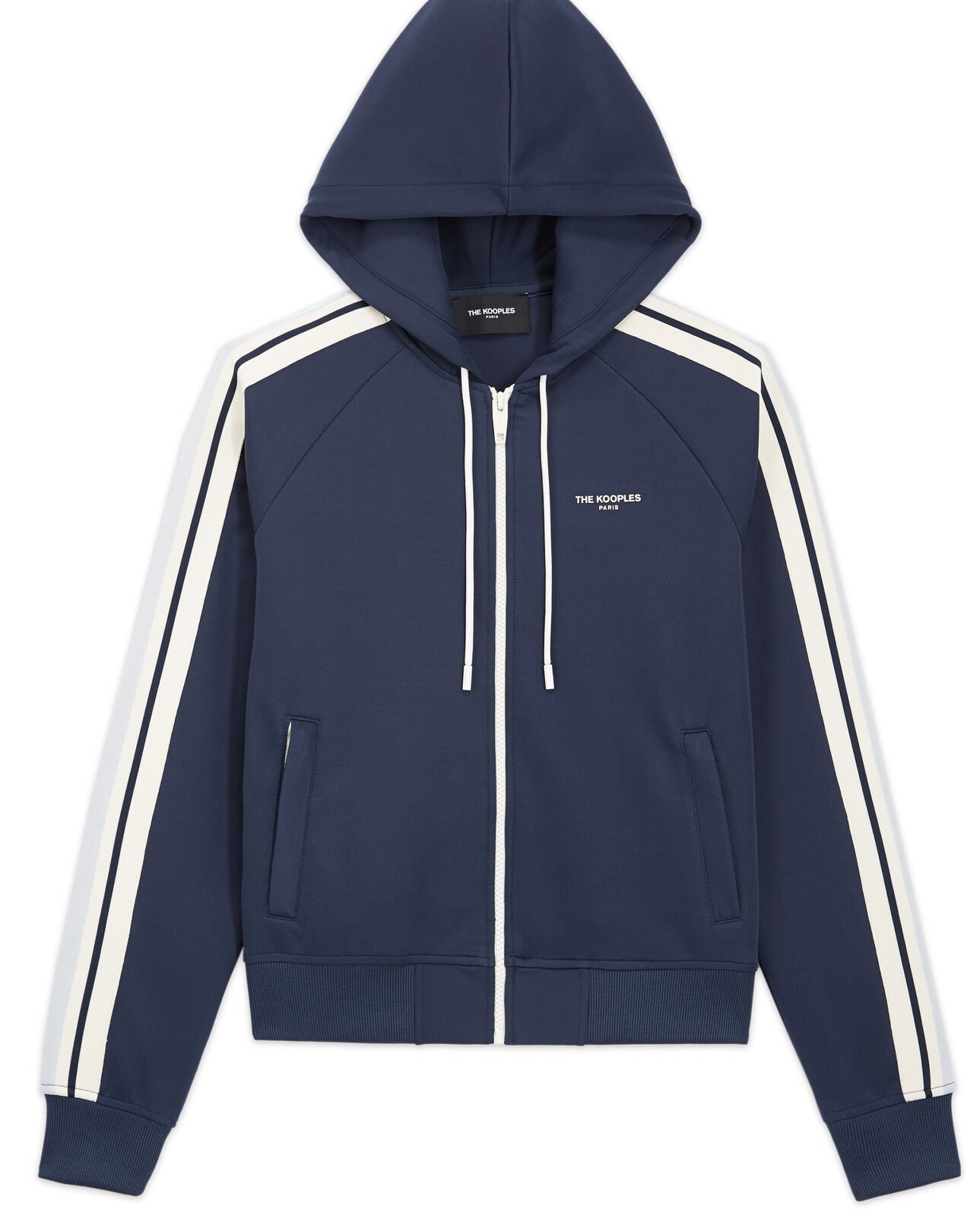 The Kooples WOMEN NAVY navy blue zip-up sweatshirt