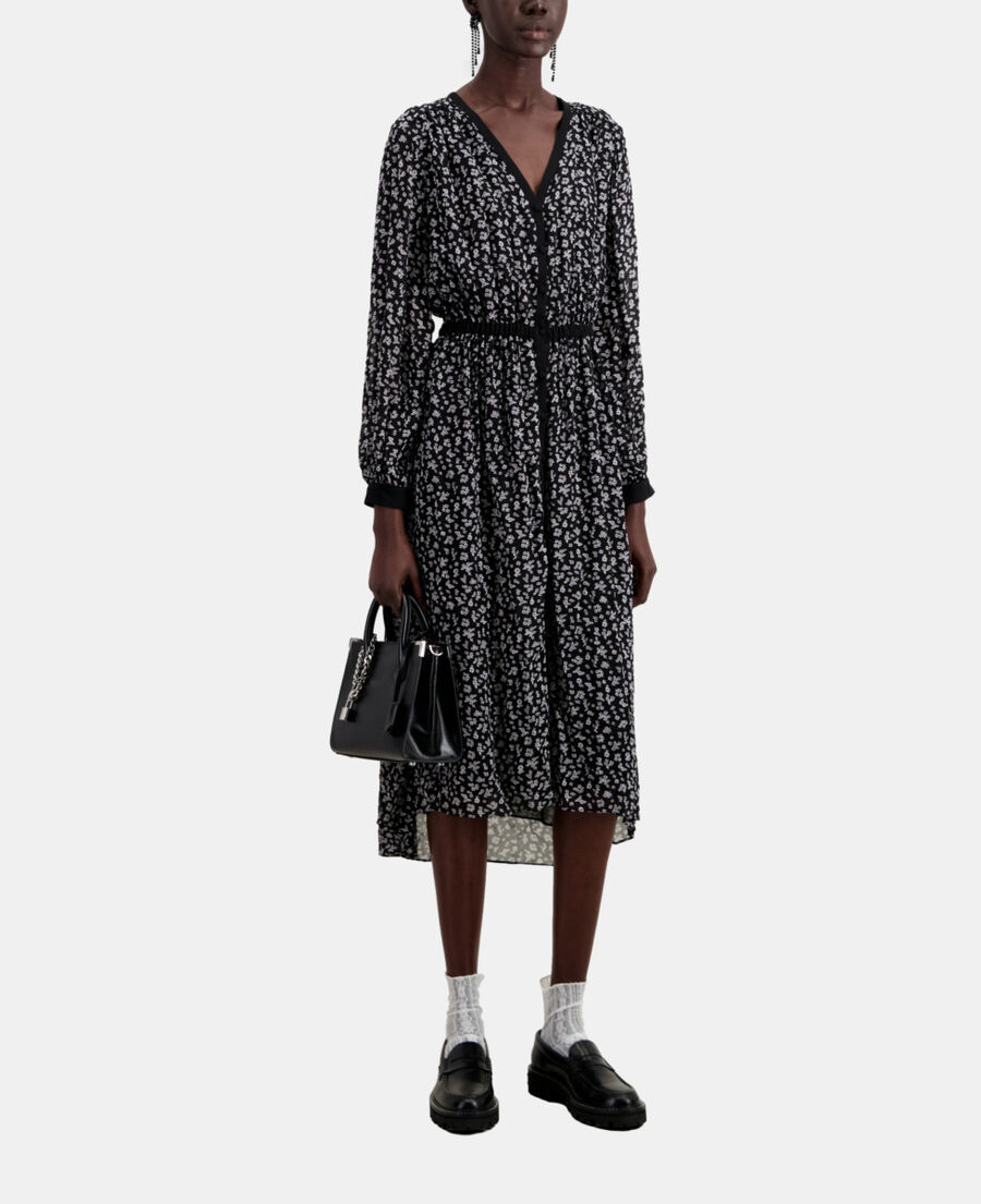 long printed dress with buttoning