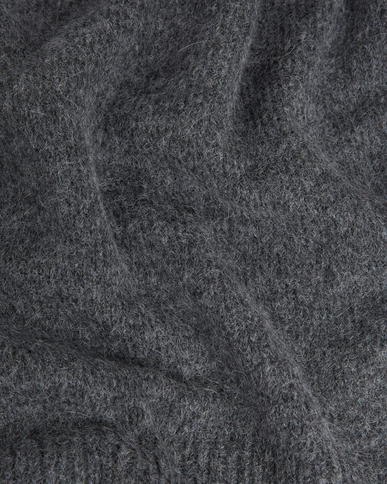 The Kooples WOMEN GRIS CLAIR alpaca wool gray sweater with shoulder gather