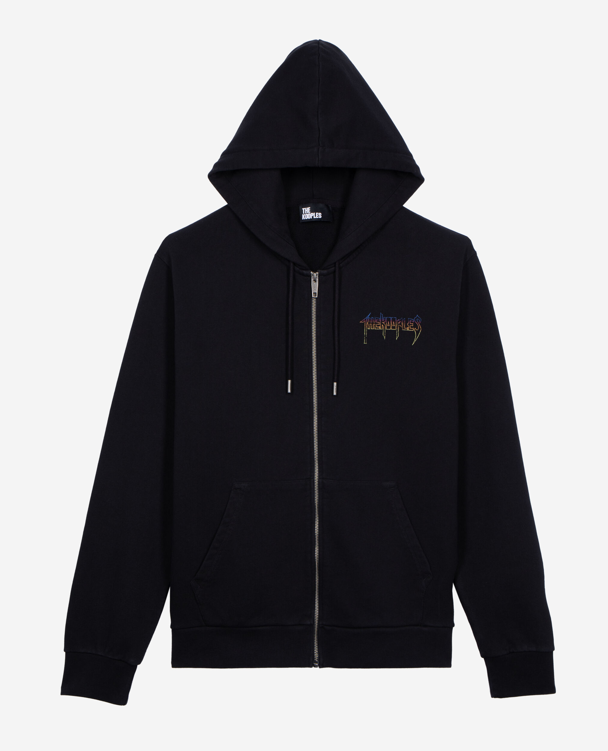 Black screen print hooded sweatshirt, BLACK WASHED, hi-res image number null