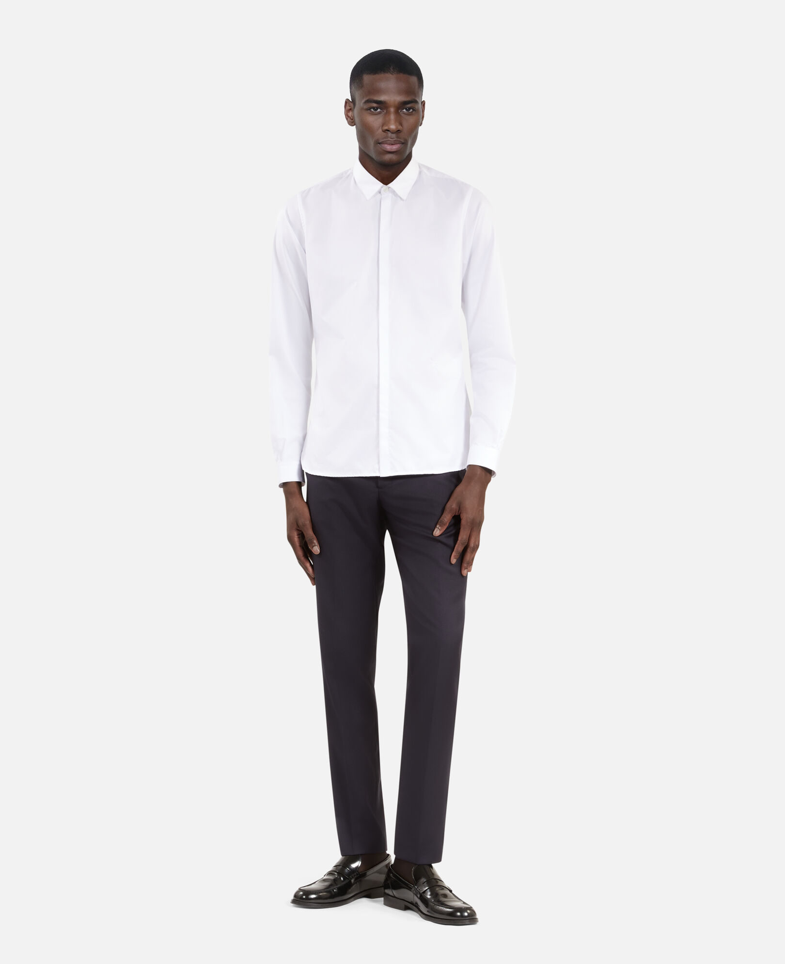 The Kooples HERREN WHITE weißes baumwollhemd mit klassischer kragen