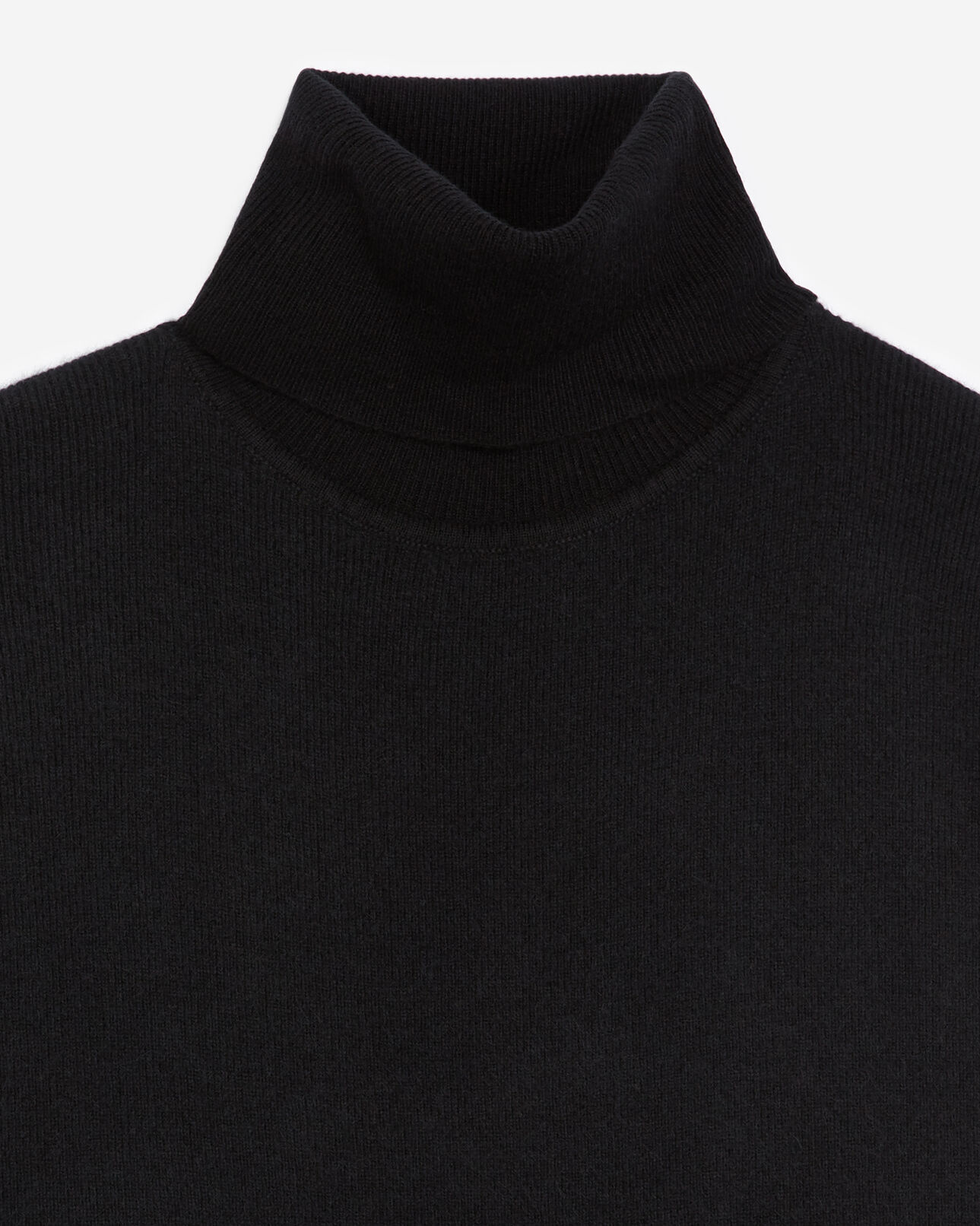 The Kooples FEMME BLACK robe pull noire à col montant