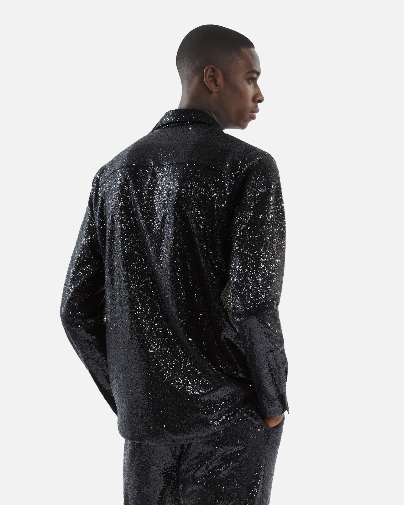 The Kooples HOMME BLACK chemise à sequins noire