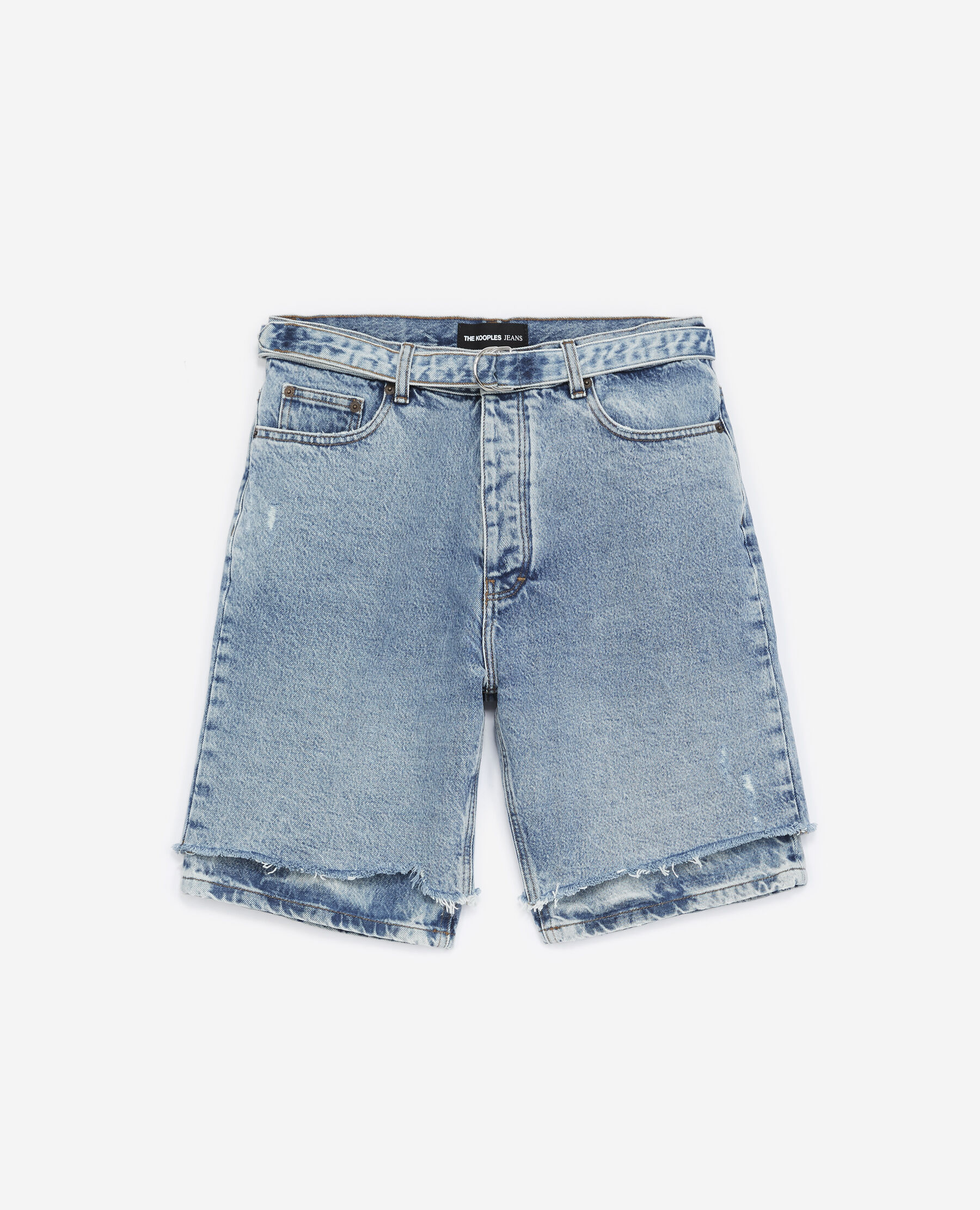 Faded blue denim shorts