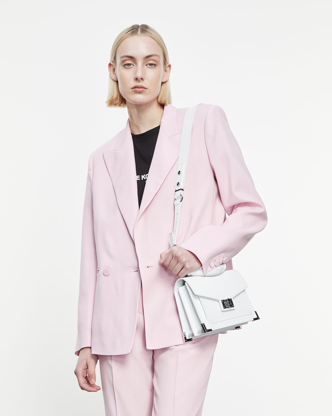 The Kooples WOMEN PINK pink wool formal suit jacket