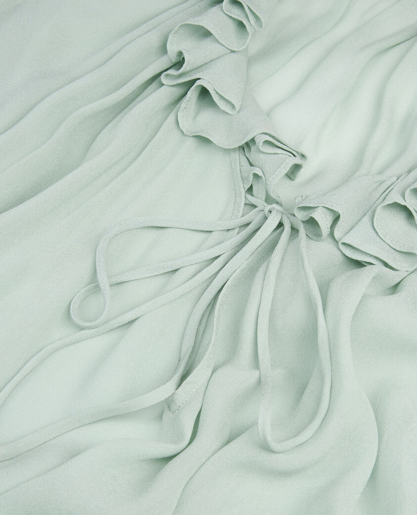 The Kooples DAMEN BLUE/GREEN blaue bluse mit rüschen