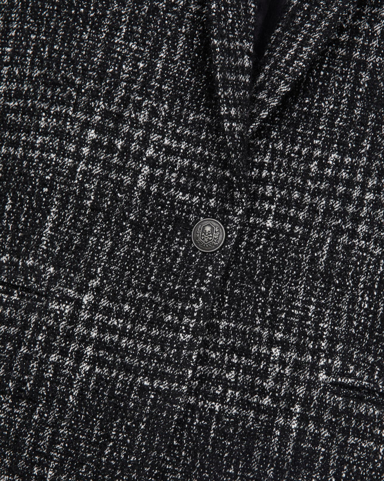 The Kooples DAMEN BLACK WHITE schwarz-weißer blazer aus tweed
