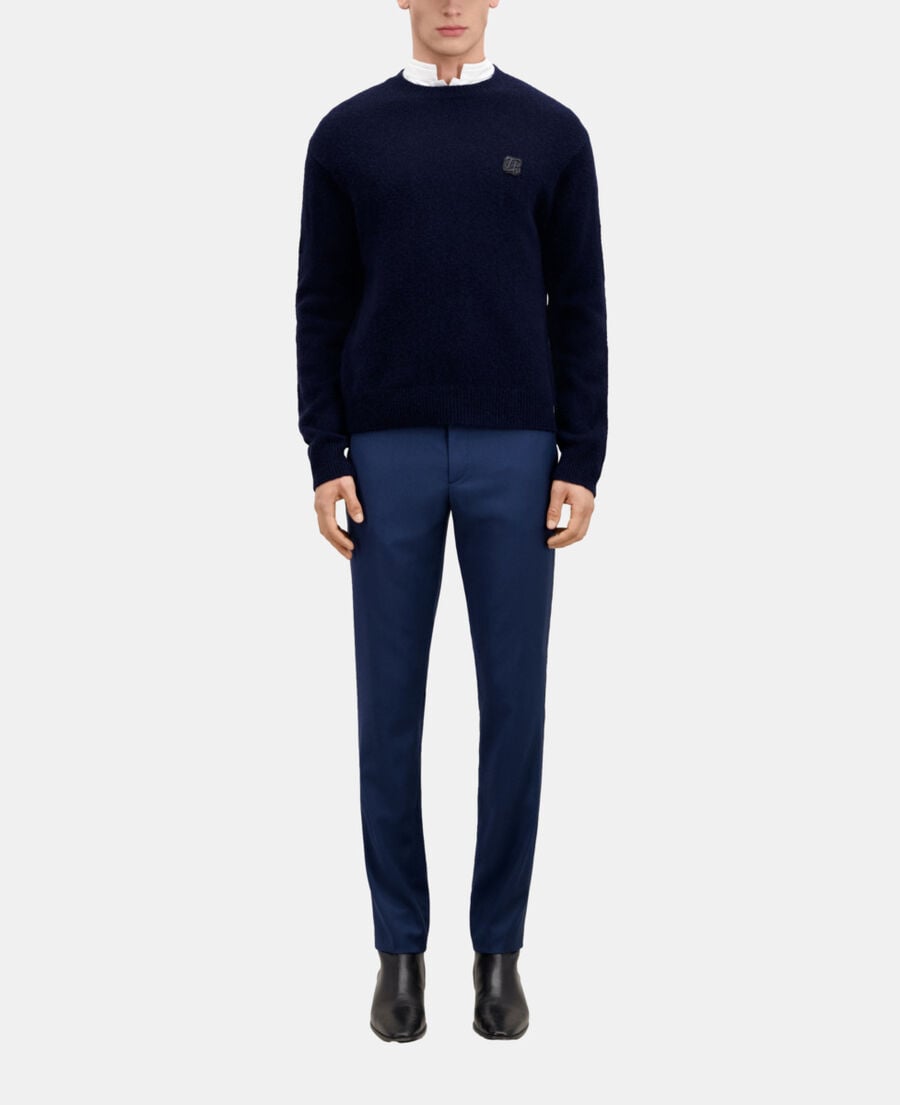 The Kooples MEN NAVY navy blue wool and alpaca blend sweater