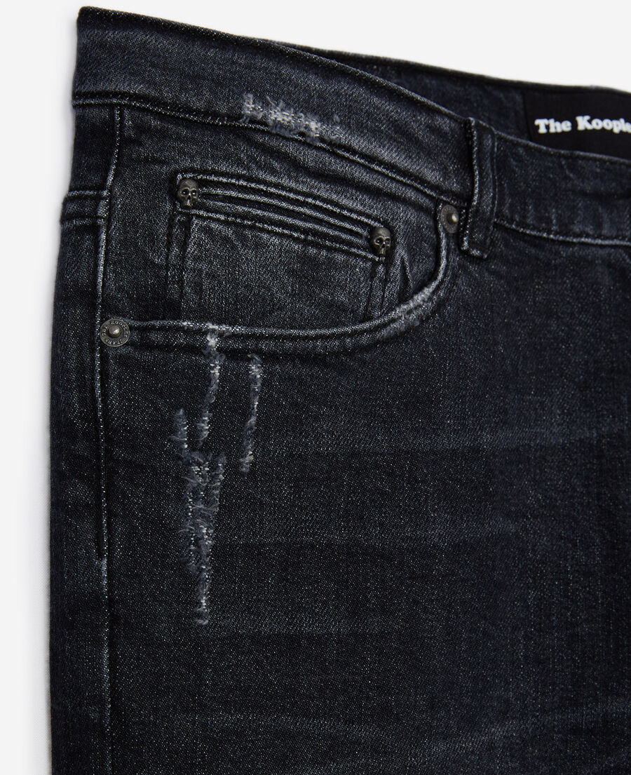 The Kooples MEN BLACK WASHED grey fit destroy jeans