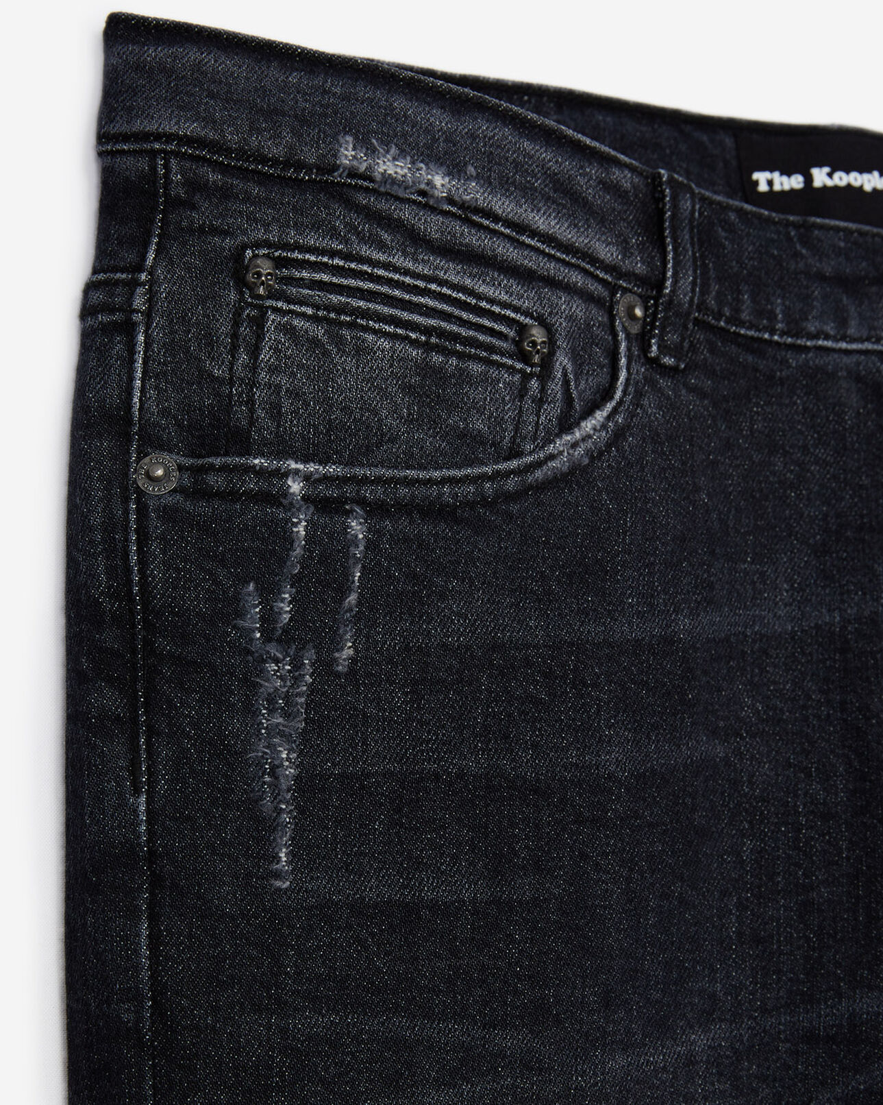 The Kooples MEN BLACK WASHED grey fit destroy jeans